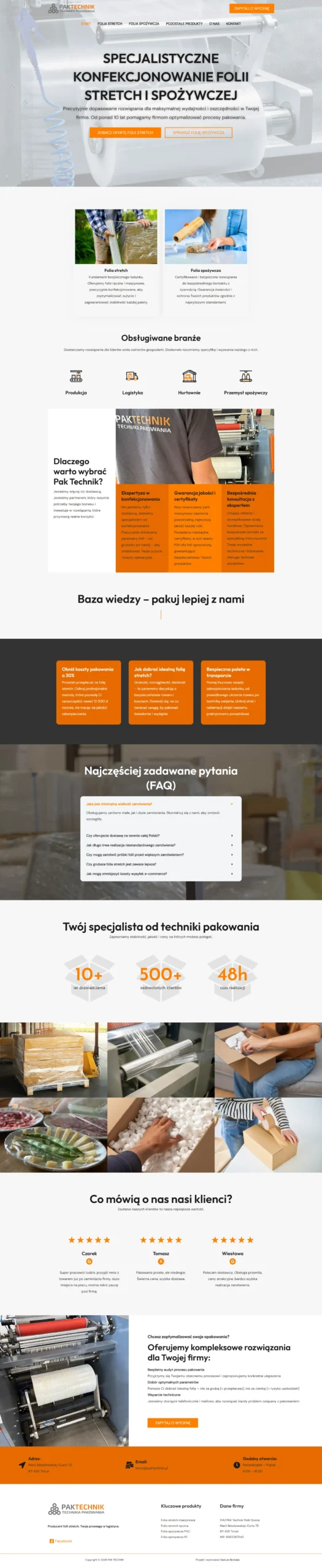 PAK TECHNIK — strona internetowa